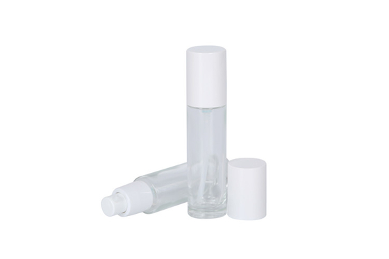 30ml Customized Color Empty Glass Bottle PP Pump Airless Foundation Bottle Cosmetic Packaging UKE13