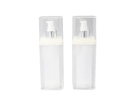 UKA51 Recyclable 100ml Square Airless Lotion Bottles With Transparency Lid